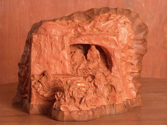 Tradiční betlém z pálené hlíny - 25 x 20 x 20 cm
