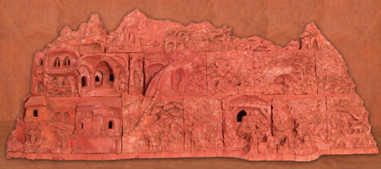 Traditional bethlehem (nativity scenes) from baked clay - 115 x 45 x 20 cm